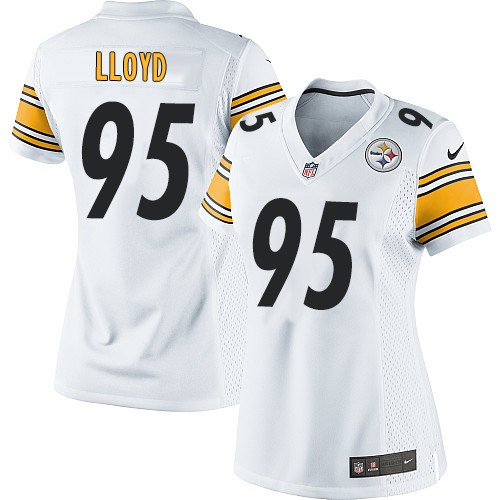 Women's Elite Greg Lloyd Nike Jersey White Road - #95 NFL Pittsburgh Steelers